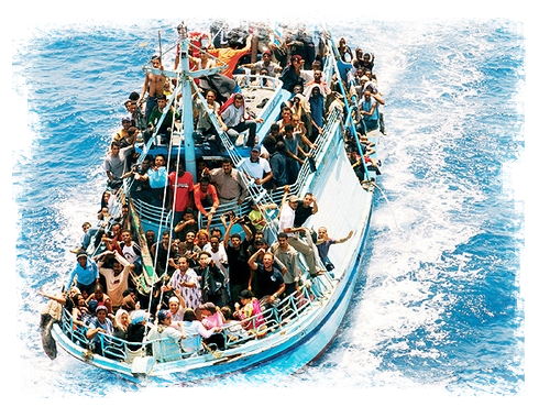 Immigrati su gommone