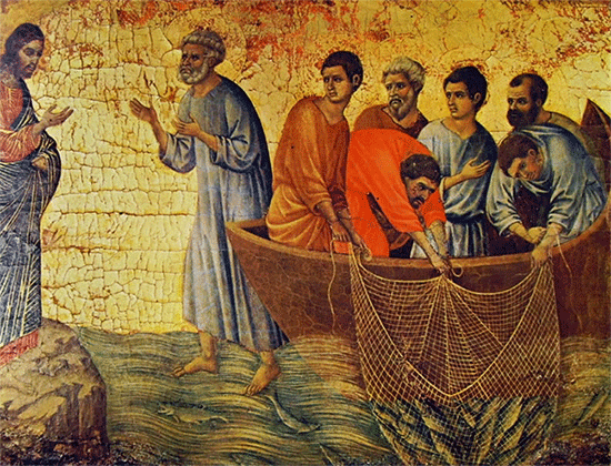 Duccio di Buoninsegna: L’Apparizione di Cristo sul lago Tiberiade, Museo dell’Opera del duomo, Siena.