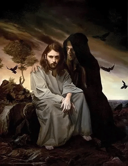 La tentazione di Cristo, Eric Armusik (nato nel 1973), Olio su betulla