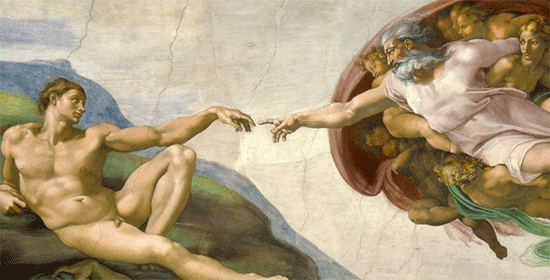 La creazione di Adamo di Michelangelo Buonarroti - Cappella Sistina - Roma